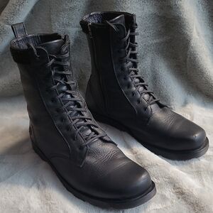 Dr. Martens 11563 Leather Boots Side Zip Lace Up Mens 12